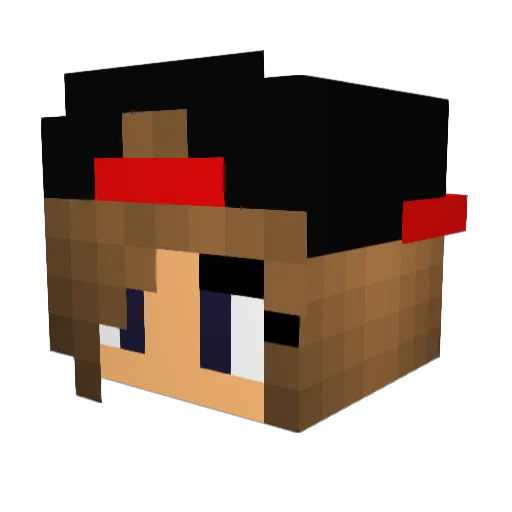 AchiSeb Minecraft avatar head, 3D render