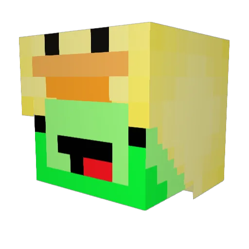 AchillBob Minecraft avatar head, 3D render