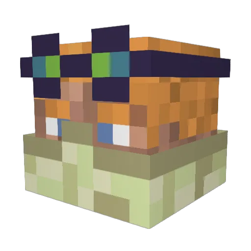 Achillys Minecraft avatar head, 3D render