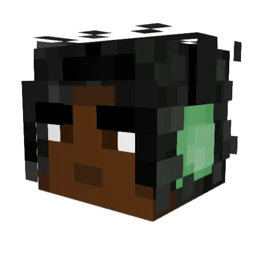 Achimenes Minecraft avatar head, 3D render