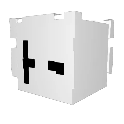 Achinado Minecraft avatar head, 3D render