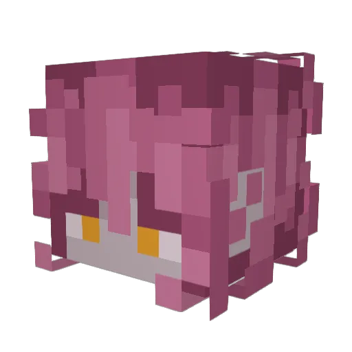 Achromatomic Minecraft avatar head, 3D render