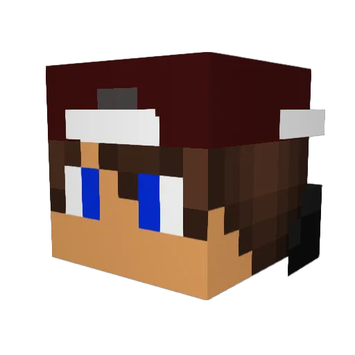 AchtiAbi Minecraft avatar head, 3D render