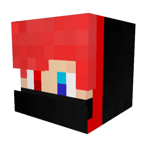 Achtoum Minecraft avatar head, 3D render
