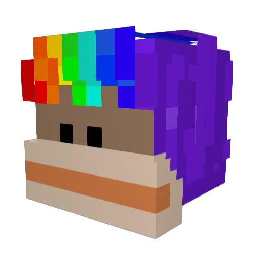 Achusa Minecraft avatar head, 3D render