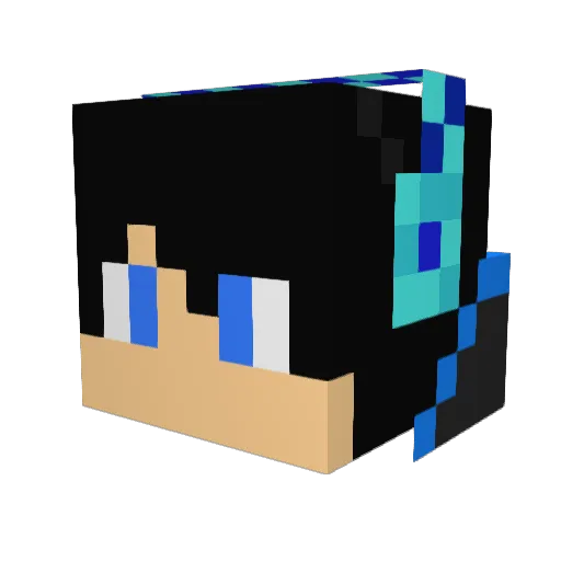 AcidicFin Minecraft avatar head, 3D render