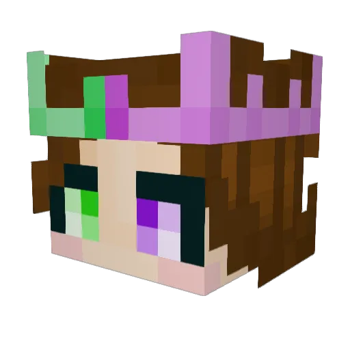 Acidikat Minecraft avatar head, 3D render