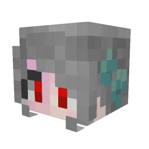 Aciest Minecraft avatar head, 3D render