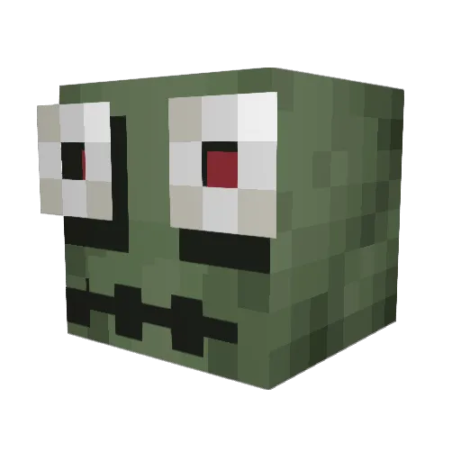 Aciidic Minecraft avatar head, 3D render