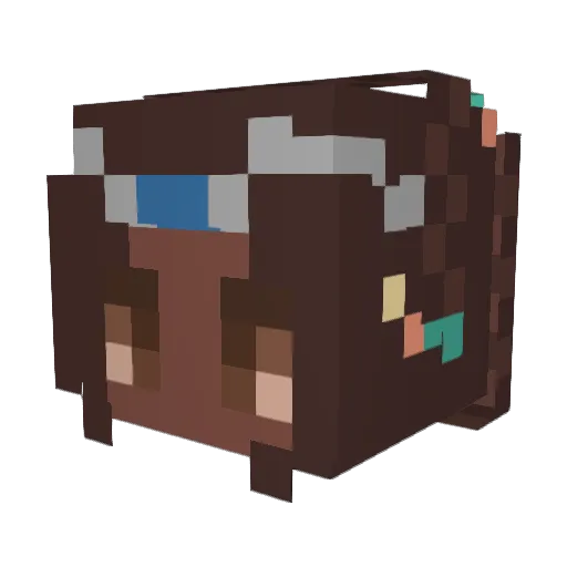 AcogAndy Minecraft avatar head, 3D render