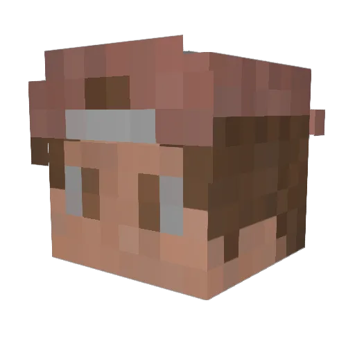 Aconchegante Minecraft avatar head, 3D render