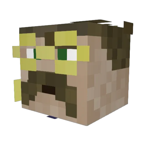 Acora Minecraft avatar head, 3D render