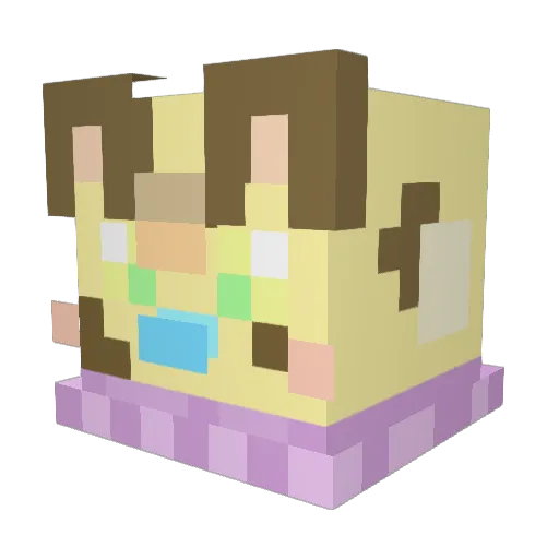 Acornflash Minecraft avatar head, 3D render