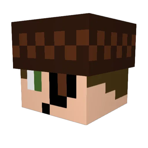 Acornylink Minecraft avatar head, 3D render