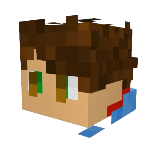 Acquilotto Minecraft avatar head, 3D render