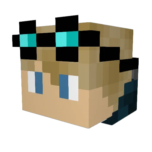 Acrantophis Minecraft avatar head, 3D render