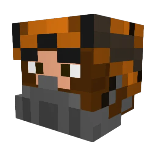 Acrazit Minecraft avatar head, 3D render