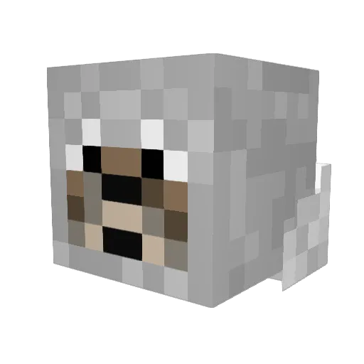 Acrew4 Minecraft avatar head, 3D render