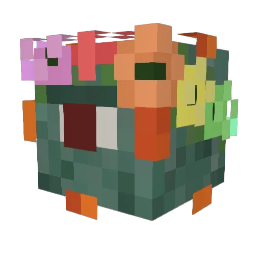 Acronychus Minecraft avatar head, 3D render