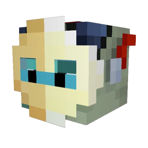 Actarusse Minecraft avatar head, 3D render
