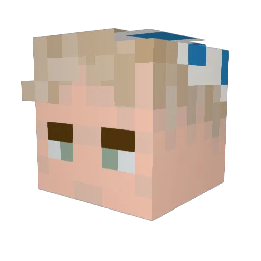 Acticis Minecraft avatar head, 3D render