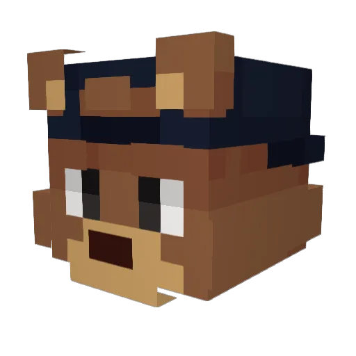 Actinoform Minecraft avatar head, 3D render