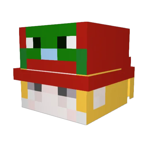 Active8 Minecraft avatar head, 3D render