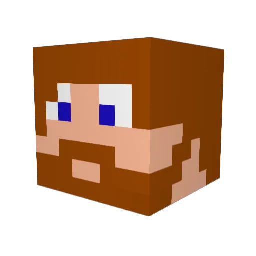 Actor33133 Minecraft avatar head, 3D render