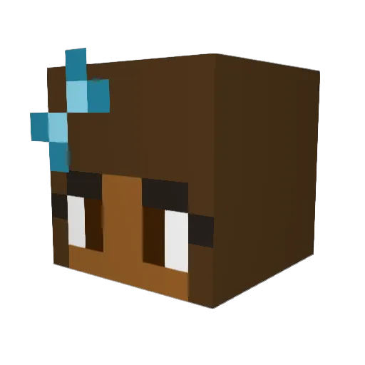 Actor_3 Minecraft avatar head, 3D render