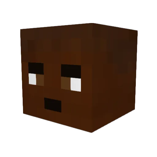 Actress Minecraft avatar head, 3D render