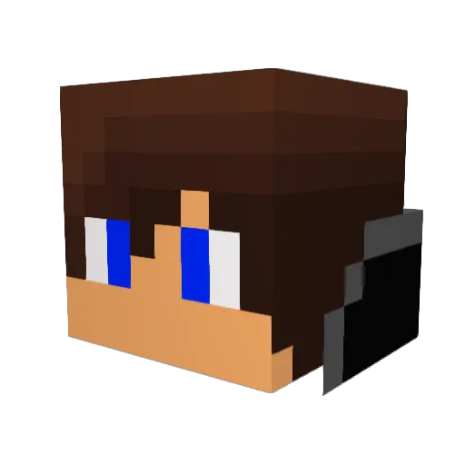 ActualPower Minecraft avatar head, 3D render