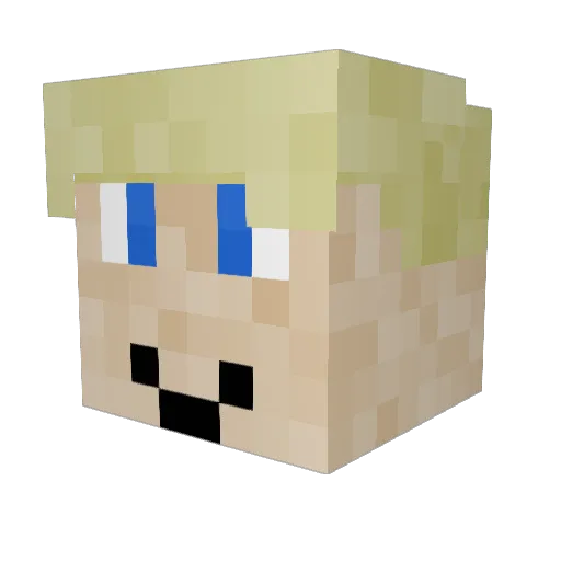 ActualSpaghetti Minecraft avatar head, 3D render