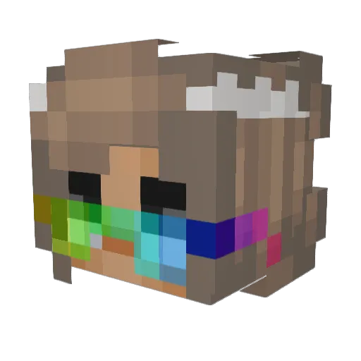 ActuallyAnna Minecraft avatar head, 3D render
