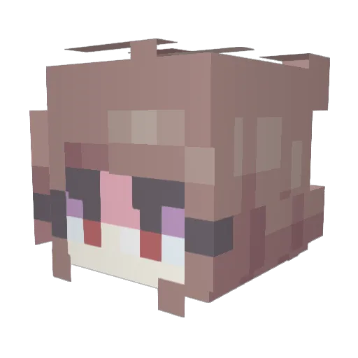 ActuallyWaffles Minecraft avatar head, 3D render