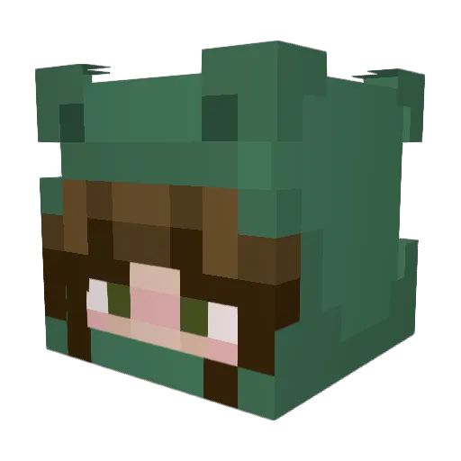 Actuallyplu Minecraft avatar head, 3D render