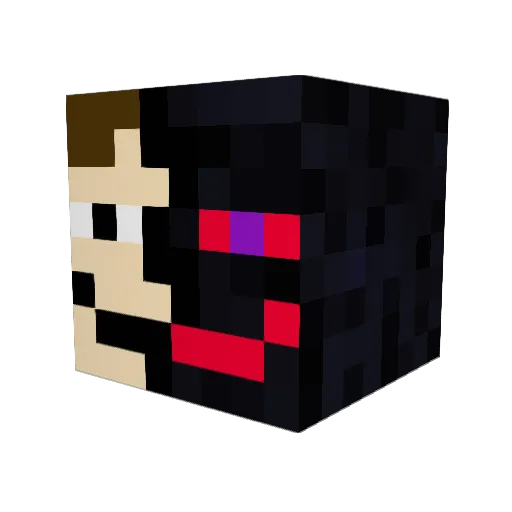 Actualman Minecraft avatar head, 3D render