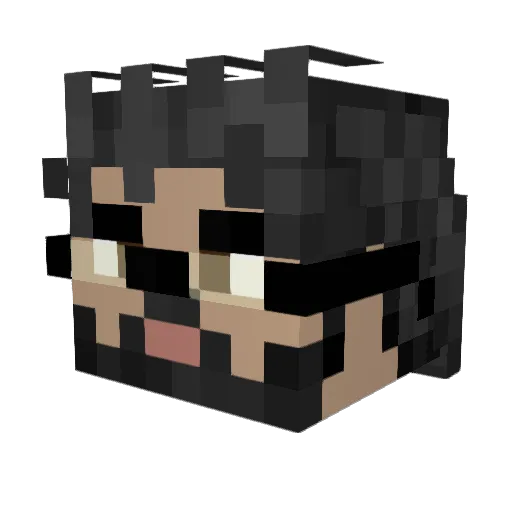 Acuky Minecraft avatar head, 3D render