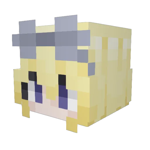 Acupof_chino Minecraft avatar head, 3D render