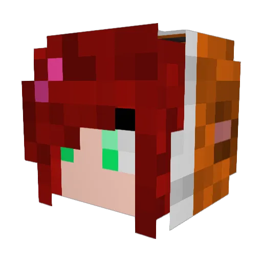 AcuteGinger Minecraft avatar head, 3D render
