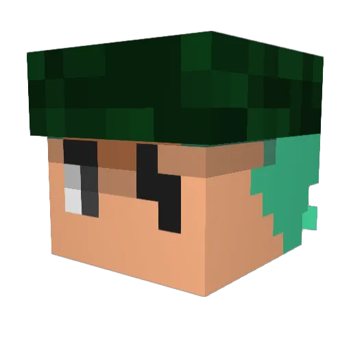 Acyes Minecraft avatar head, 3D render