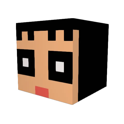 Aczzzd Minecraft avatar head, 3D render