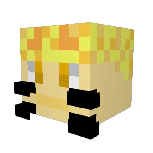 AdM3ng Minecraft avatar head, 3D render