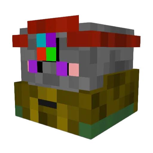 AdPipe Minecraft avatar head, 3D render