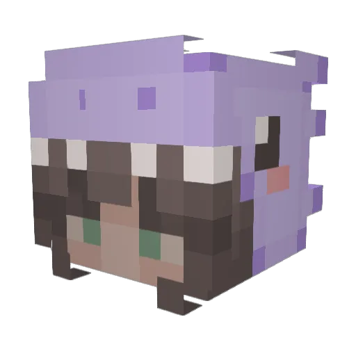 Ada26k Minecraft avatar head, 3D render