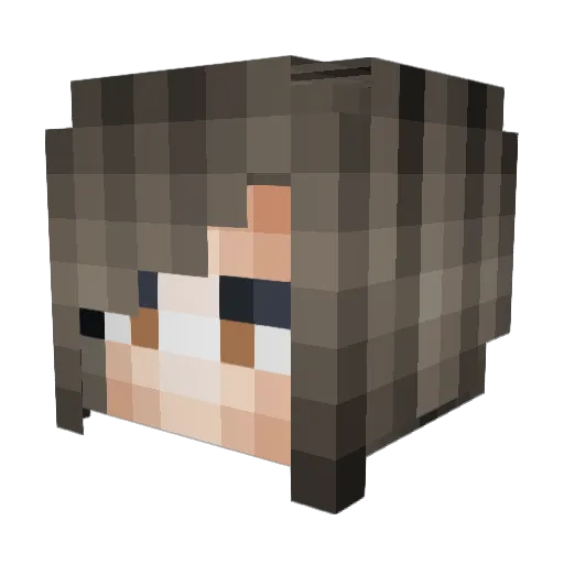 AdaWong1974 Minecraft avatar head, 3D render
