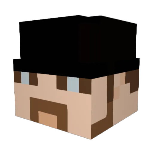 Adairnet Minecraft avatar head, 3D render