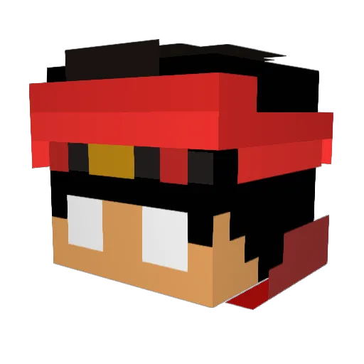 Adam5V Minecraft avatar head, 3D render