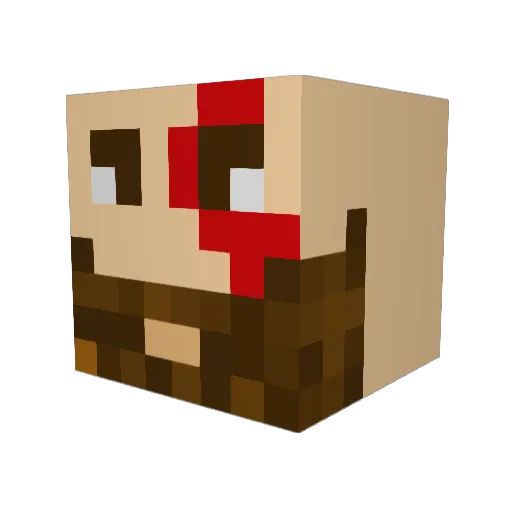 Adam66 Minecraft avatar head, 3D render