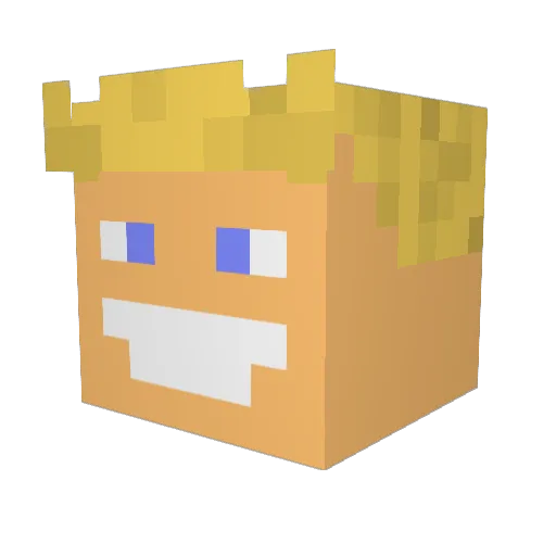 AdamBombAdam Minecraft avatar head, 3D render