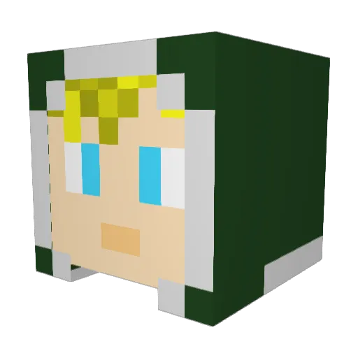 AdamIsBlu Minecraft avatar head, 3D render